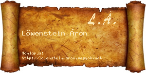 Löwenstein Áron névjegykártya